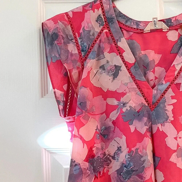 Rebecca Taylor Silk Pink Floral Top - Picture 2 of 7